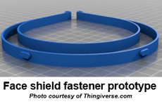 Face shield fastener prototype